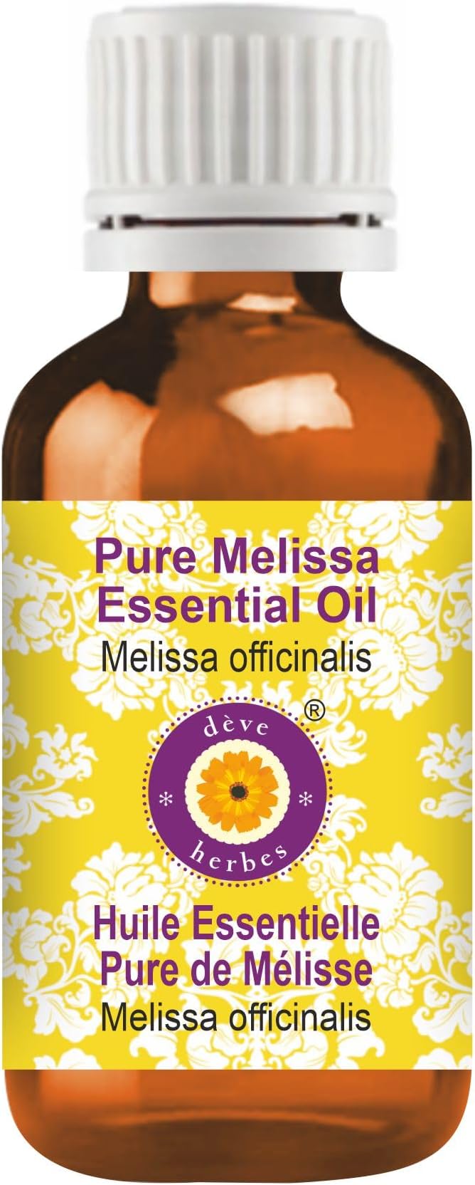 dève herbes Melissa Essential Oil (Melissa officinalis) Pure | Non-Sticky | Non-Greasy | Lightweight | Men & Women | All Skin Types | Steam Distilled 15ml (0.5 oz)