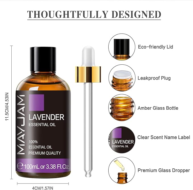 MAYJAM 20x5ML Essential Oil Gift Set and 100ML/3.38FL,OZ Lavender Essential Oil