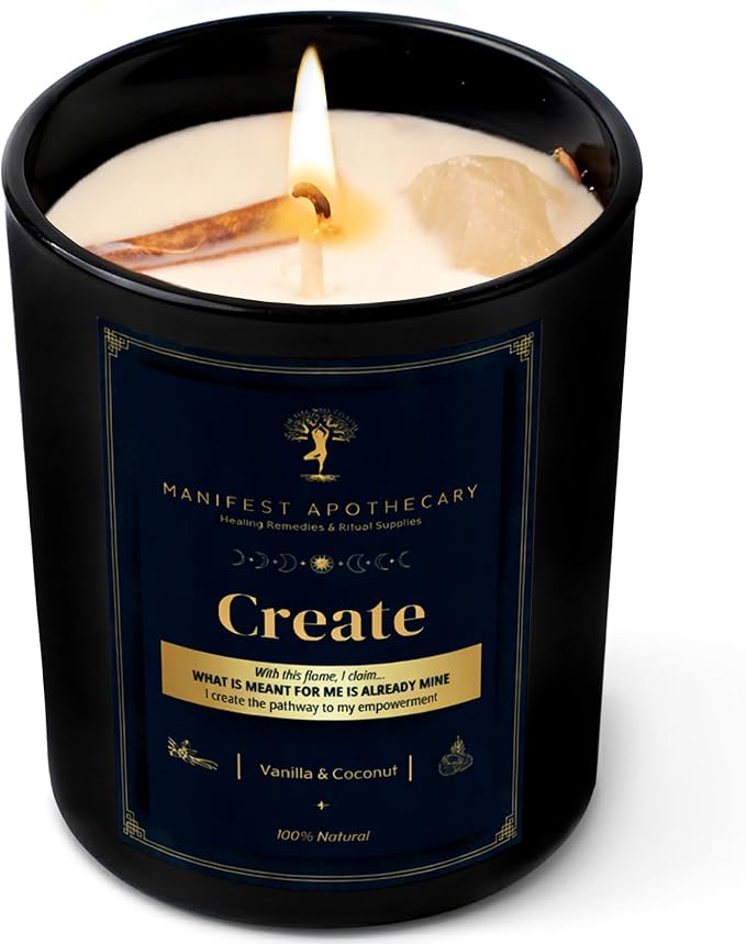 Healing Remedies & Ritual Supplies - Manifestation Candles - for Inspiration and Imagination - Blue (Create)