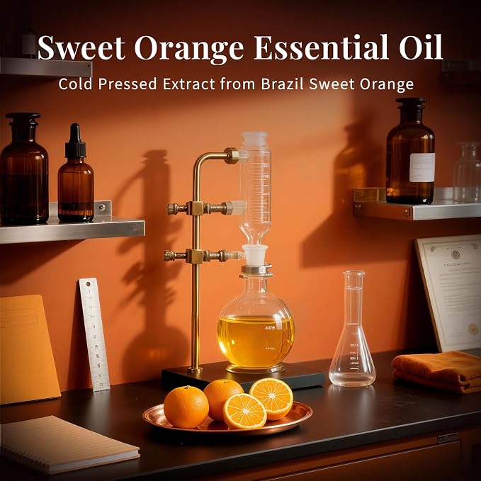 SU JUABA Orange Essential Oil 4 Fl Oz- 118ML | Citrus Scent for Mood Boost, Diffuser, Cleaning, Skin Care, Aromatherapy