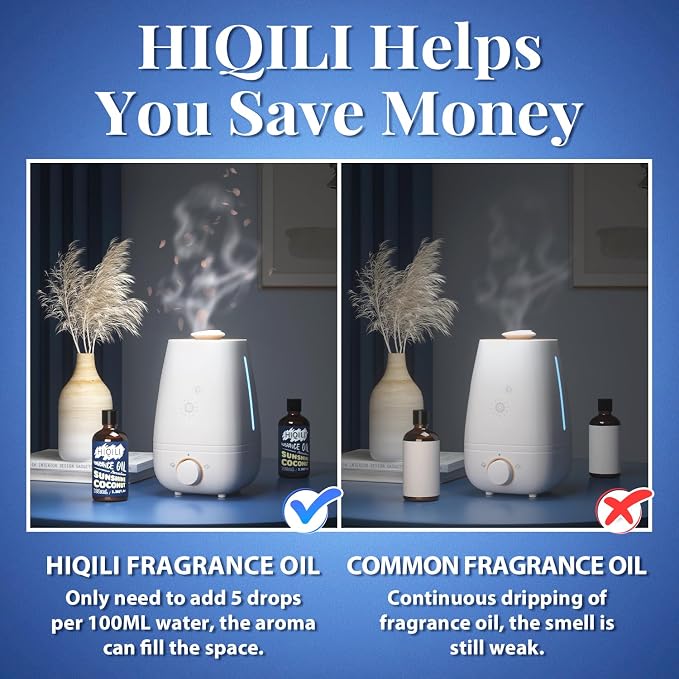 HIQILI Sunshine Coconut Fragrance Oil 100ml for Diffuser Car Freshies, Clean Fresh Scent for Candle Making Soap Laundry 3.38 Fl Oz