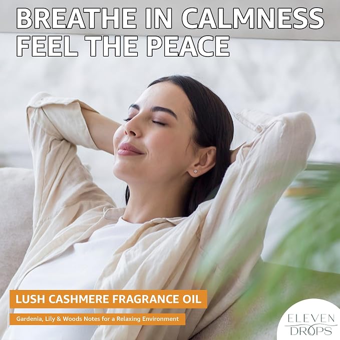Lush Cashmere Fragrance Oil | Gardenia, Lily & Woods Notes | Long Lasting Scent Reed Diffuser Oil for Home, Office, Hotel, Spa, Car & Linen Spray | Pet Friendly IFRA Compliant, 16 oz