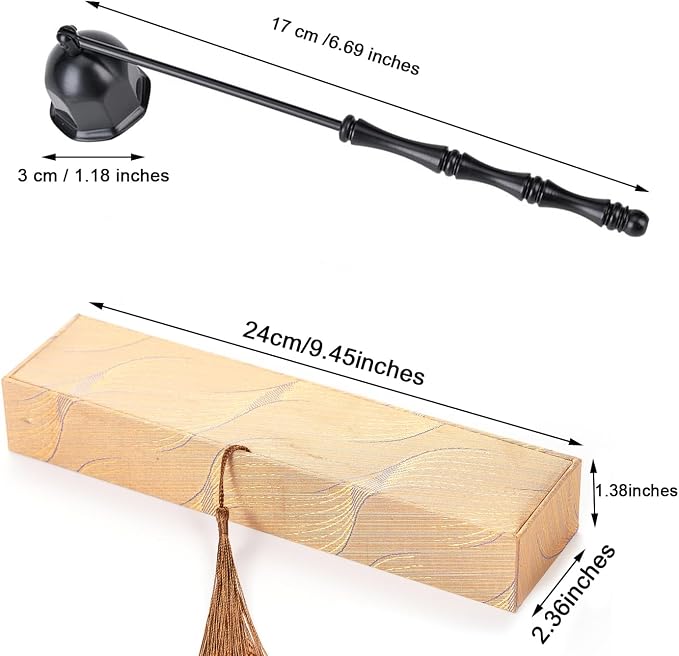 Candle Snuffer Extinguisher,Polished Stainless Steel Candle Wick Flame Extinguish Cover Vintage Tool,Candle Accessory Gift Box (Black)