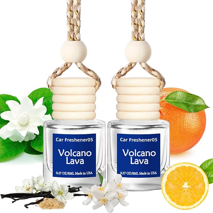 Hanging Car Air Freshener, Long Lasting Essential Oil Diffuser, Non-Toxic New Car Scent, Cute Car Fresheners for Women, 2 Pack Made in USA