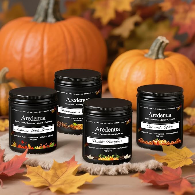 Vanilla Pumpkin Candle – Warm Holiday Pumpkin Scent, Christmas Winter Seasonal Candles for Home, Hand-Poured Soy Candle for Christmas Décor & Cozy Gifting