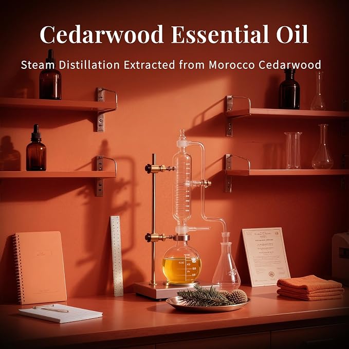 SU JUABA Cedarwood Essential Oil 4 Oz, Aromatherapy Oil for Hair, Massage, Relaxation & Skin Care - 118ML
