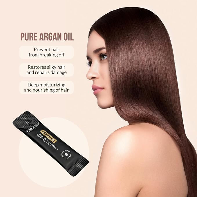 30PCS Mini Moroccan Argan Oil Hair Oil (2ml Each) – Travel Size Hair Serum for Frizzy Hair & Dry Damaged Hair, All Hair Types, Contains Vitamin E, Perfect for Business Trips, Holiday Gifts, Daily Use