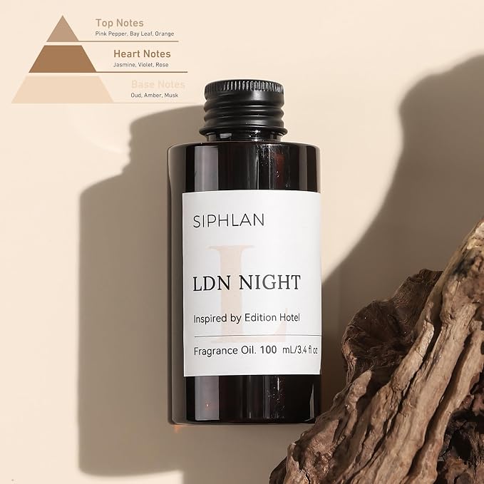 LDN Night Hotel Collection Diffuser Oil – 100mL Luxury Aromatherapy Essential Oil for Diffusers & Waterless Diffusers – Premium Fragrance for Home & Office