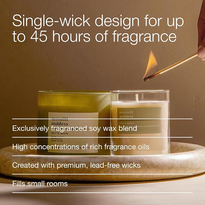 Bath & Body Works Single Wick Candle, Moonlit Goddess Candle, Long-Lasting Burn Up to 45 Hours, Exclusively Fragranced Soy Wax Blend, 8 oz - 2 Pack