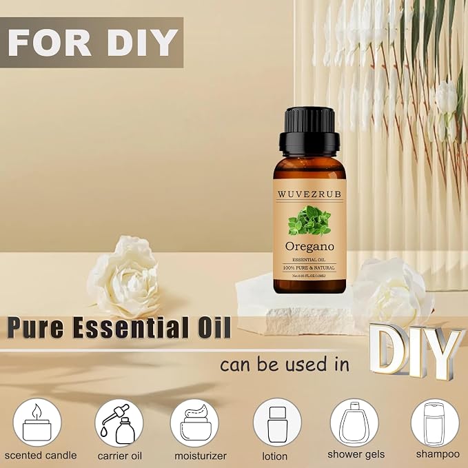 Oregano Essential Oils 10ML, 100% Pure and Natural Essential Oil for Aromatherapy Diffuser - 0.33 Fl Oz/Oregano
