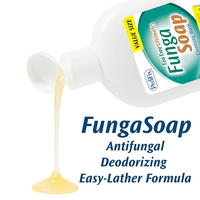 PediFix FungaSoap Tea Tree Cleansing Wash – Antifungal Body Wash & Foot Soap – All-Natural Tea Tree Oil Cleanser for Athlete’s Foot, Ringworm, Jock Itch, Body Odor & Fungus - 13.5 fl. oz
