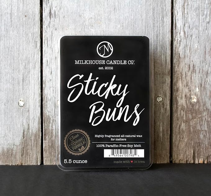 Milkhouse Candle Company Sticky Buns Soy Wax Melts - Cinnamon | Buttery Dough | Vanilla Sugar Scented - 5.5 oz, Hand-Poured, Made in the USA