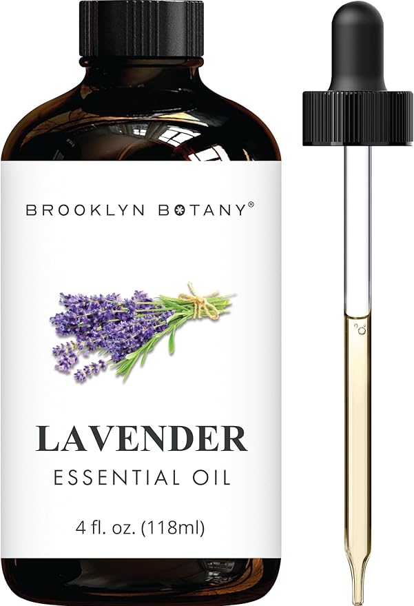 Brooklyn Botany Lavender Essential Oil - Huge 4 Fl Oz - with Glass Dropper - for Aromatherapy and Diffuser
