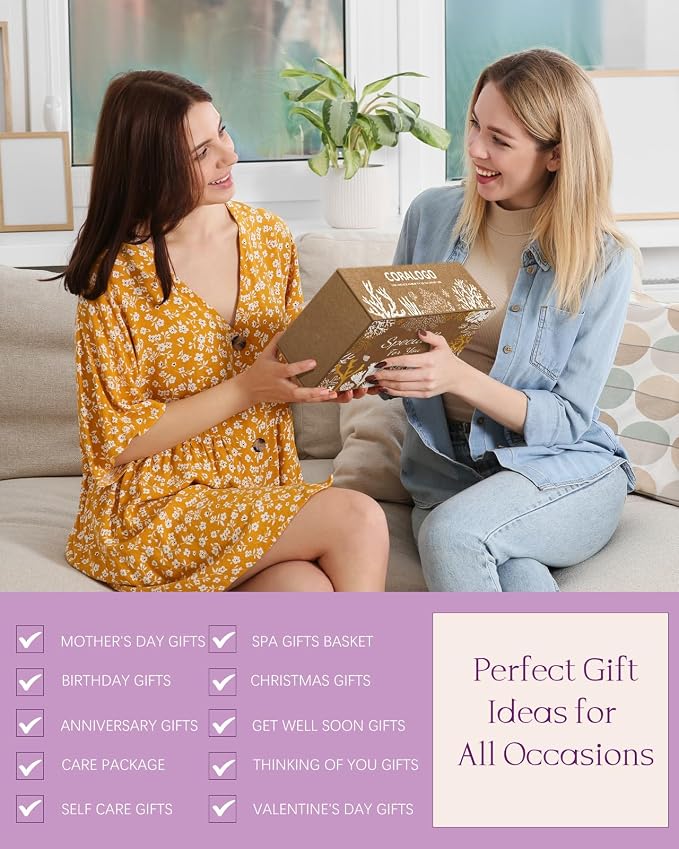 Lavender Spa Gift Baskets - Natural Pampering Spa Set, Self-Care Get Well Soon Thinking of You Basket,Thank You Gifts, Unique 11pcs Gift Set for Women Wife Mom Her Birthday