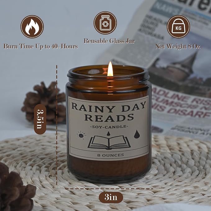 Book Lover Candle,Book Lovers Gift Ideas, Candle for Women, Reading Gifts, Birthday Gifts, Holiday, Scented Candles for Men, Women, Librarian 8oz