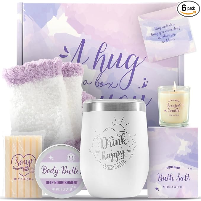 BODY & EARTH Self Care Gifts for Women, Birthday Gifts 6pcs Gift Basket, Spa Bath Sets for Women, Mothers Gifts for Mom