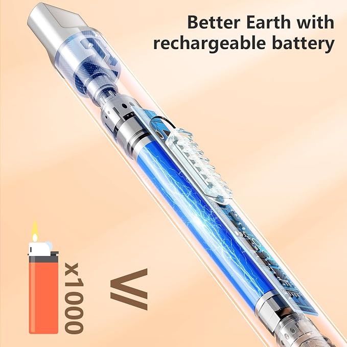 REIDEA Candle Lighter Long USB Rechargeable Arc Windproof Flameless with Safety Switch Buttom for Home Kitchen BBQ Camping Stove