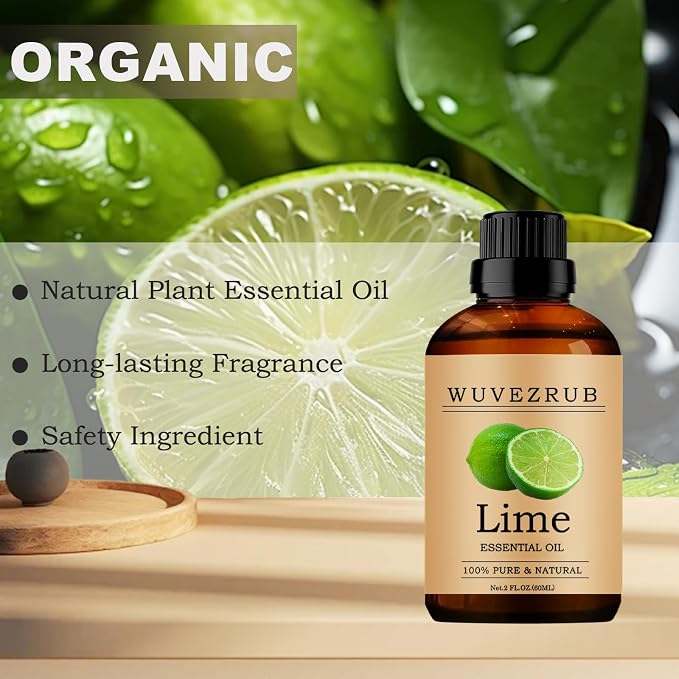 Lime Essential Oil -, Pure and Natural, 60ML / 2 Fl Oz for Aromatherapy Diffuser