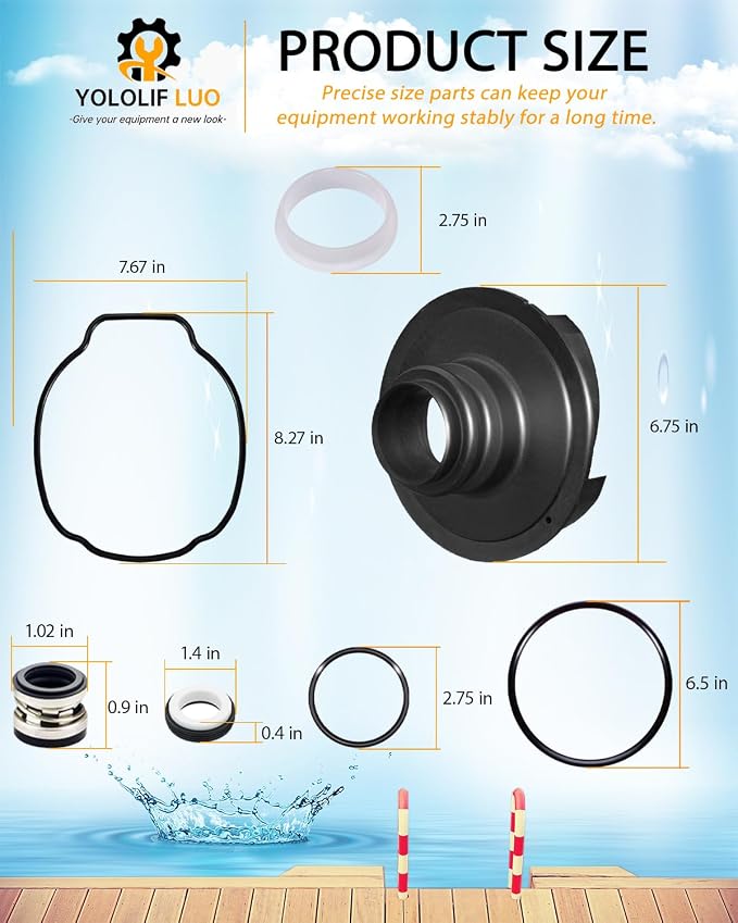 Pool Pump Parts (Includes Items: SPX3200B3 Pump Diffuser and SPXHKIT100 Pool Pump Seal Kit) Compatible with SP3200EE, SP3200X, SP3400, SP3600, VS 900 and VS 950 Pump Series