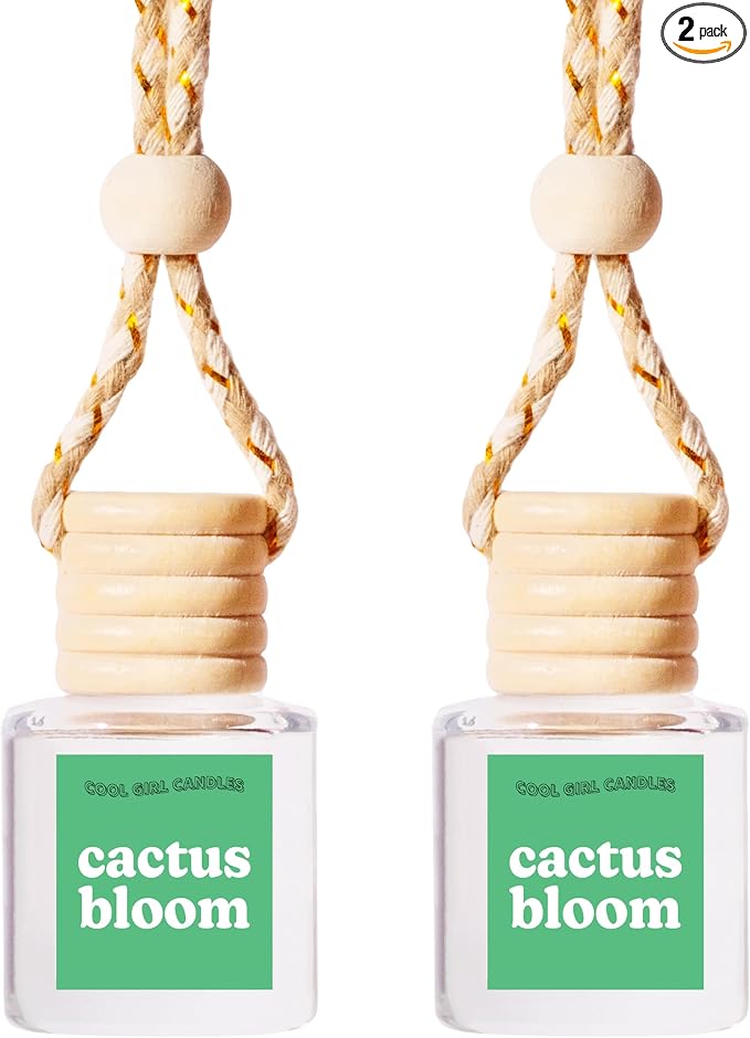 COOLGIRLCANDLES Cactus Bloom Car Air Hanging Fragrance Oil Diffuser - Essential Oils Air Freshener for Automobiles, Long Lasting Scents Aromatherapy