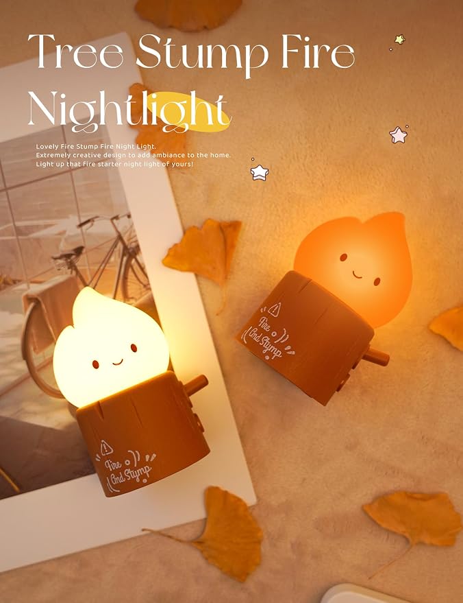 Emotional Support Flame Night Lamp, Fire with Positive Smile Candlelight Mood Light, Rechargeable Fake Candles Flickering, Cute Funny Gifts for Kids Childrens
