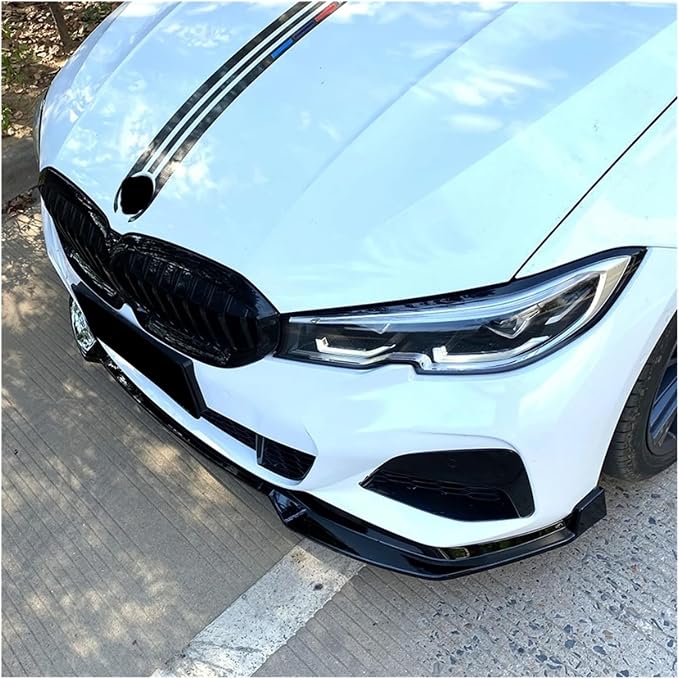 Gloss Black Car Front Bumper Splitter Lip For BMW 3 Series G20 G21 320i 330i 2019-2022 M Sport Diffuser Guard Body Kit Cover