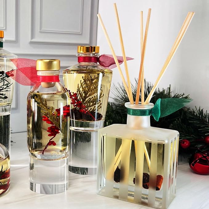 Reed Diffuser Set, PURIFY Rosewater Scented Oil Diffuser with Sticks, Home Fragrance Accessories for Bathroom Shelf Decor, Aroma Diffusers for Home or Office Desk, USA Made