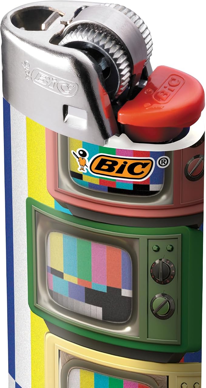 BIC Maxi Pocket Lighter, Special Edition Nostalgia Collection, Assorted Unique Lighter Designs, 8 Count Pack of Lighters