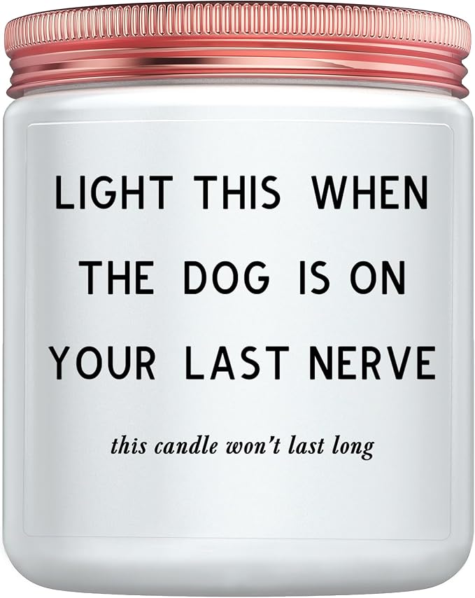 Funny Dog Mom Gifts for Women - Birthday Christmas Anniversary Mothers Day Gifts for Best Friend Girlfriend Sisters Coworker Dog Lovers - House Warming Gift Basket Idea Lavender Candle Present