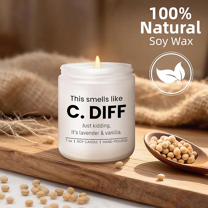Funny Nurse Gifts for Women, Valentines Day Nurse Week Appreciation Graduation Retirement Gifts for Nursing Student, Nurse Practitioner Gift - Lavender Scented Candle