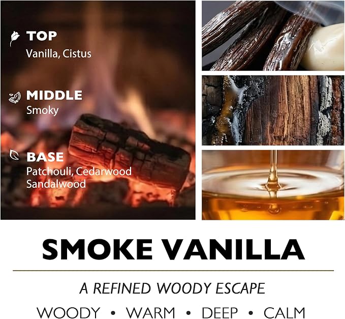 4EVER Scented Candles | 4-Wick 18oz Soy Wax Candle | Up to 50Hrs Clean Burn | Aromatherapy Candles for Home Scented | Gifts for Women & Mom, Smoke Vanilla