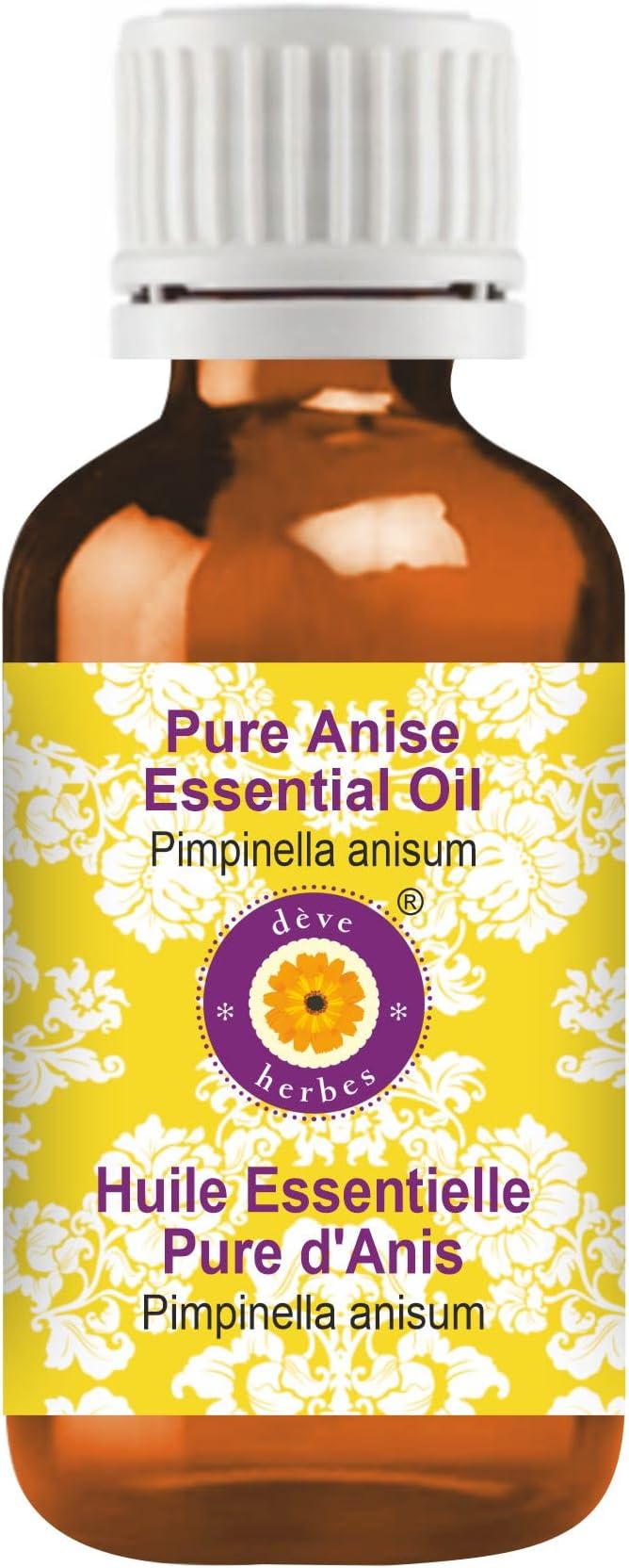 Deve Herbes Pure Anise Essential Oil (Pimpinella anisum) Steam Distilled 100ml (3.38 oz)