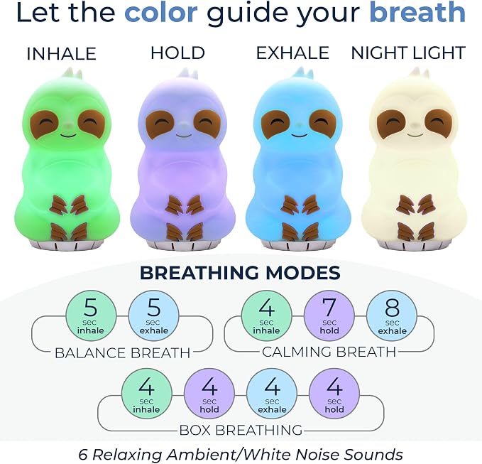 Mindsight 'Breathing Buddha' Guided Visual Meditation | 3 Modes to Slow Your Breathing & Calm Your Mind | Stress & Anxiety Relief | Wellness Gift | Adults, Kids, Classrooms | USB Rechargeable
