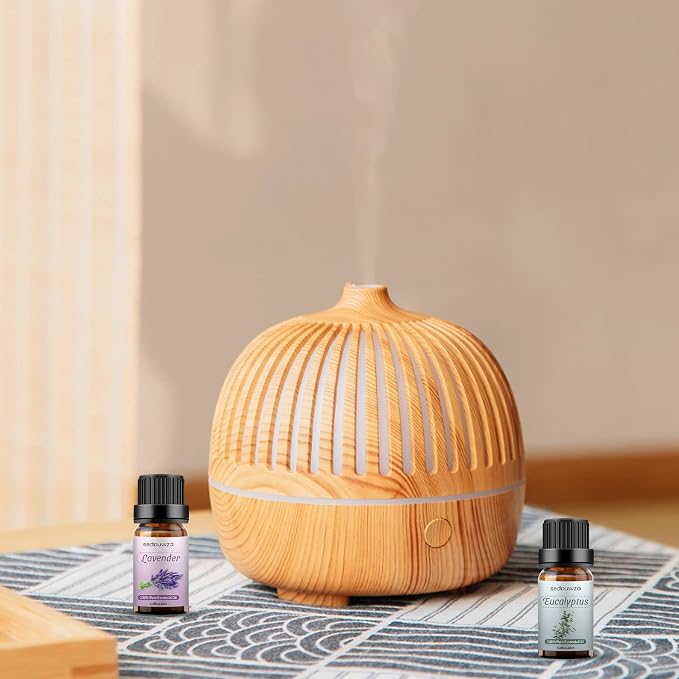Sedbuwza Lavender Eucalyptus Essential Oil Set, Lavender Fragrance Oil Eucalyptus Scent Oil Set for Diffuser, Aromatherapy, Massage, Soap, Candle Making 2 x 10 ml
