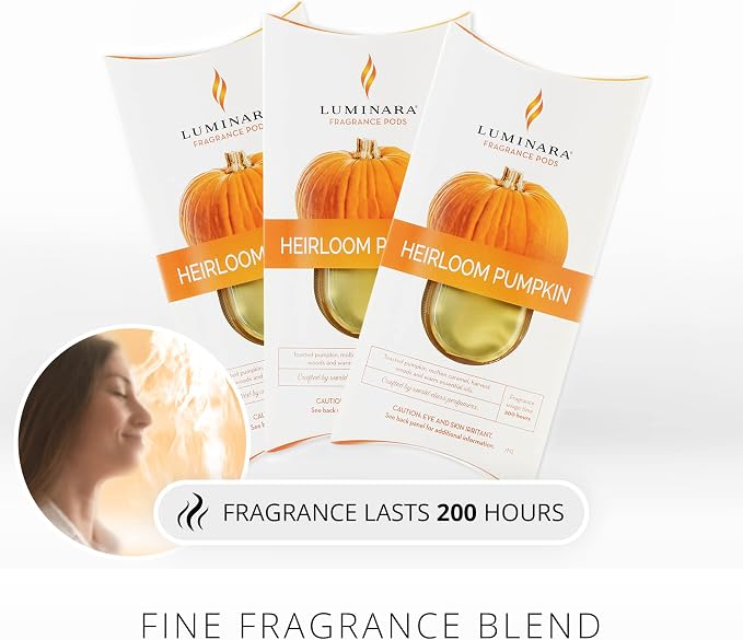 Luminara Fragrance Diffusing Pods, Set of 3 (Pumpkin), Natural Home Scent Refills, Air Purifying Reed Diffuser Alternative for Room Ambiance