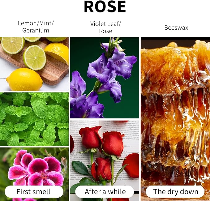 Rose Scented Candle 7oz Soy Wax Jar Candle Long Burning Aromatherapy Candle for Home Bedroom Gift for Women Men Housewarming New Home Gift