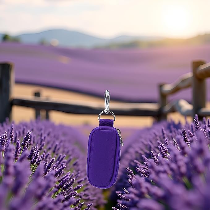 Purple (without bottle) Portable Small Essential Oils Keychain Pouch Kit for 5/10/15ml Carrying Travel Bag for Oil Bottles Travel Cases