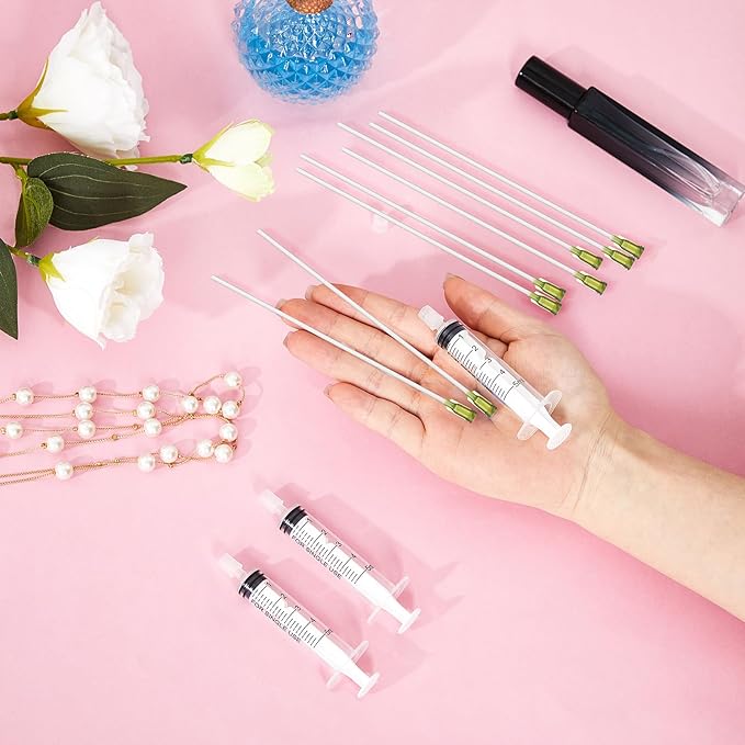 Geiserailie 6 Packs 5ml Perfume Refill Tools Kit, Perfume Syringe Refill Set with Plastic Tube, Mini Fragrance Transfer Tool for Travel Refillable Liquid, Cologne Fragrance Refilling (Clear)