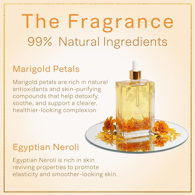 SAFA Citruse Oil for Face, Hair, Nail with Vitamin C, E & A for Scars, Stretch Marks - Orange Body Oil Fragrance - After Shower Body Oil - All Skin Types Non Comedogenic - 4 Fl Oz