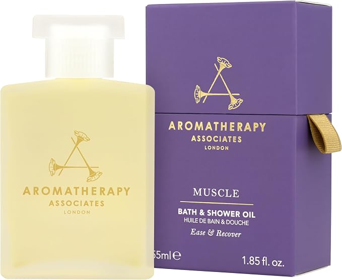 Aromatherapy Associates De-Stress Muscle Bath and Shower Oil, Natural Body Oil for Deep Relaxation and Comfort, Hydrating Body Made with 3 Essential Oils (1.86 oz)