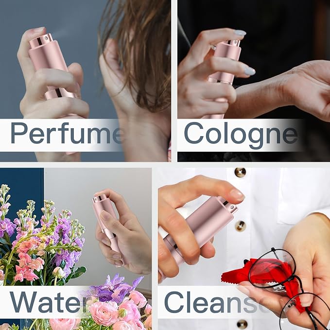 Cologne Travel Bottle 20ml - Large Size Perfume Atomizer Refillable for Men - Pocket Empty Fragrance Sprayer for Refill - 0.67oz Portable Twist Spray Sample Container for Purse Pink