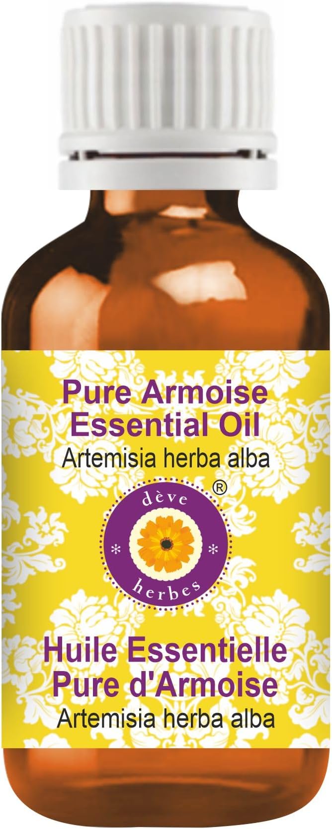 dève herbes Armoise Essential Oil (Artemisia herba alba) Pure | Non-Sticky | Non-Greasy | Lightweight | Men & Women | All Skin Types | Steam Distilled 15ml (0.5 oz)