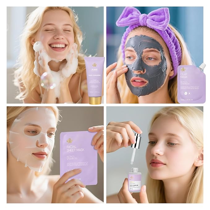 33 pcs Mother's Day Gift for Mom, Lavender Bath & Body Basket Gift Set for Women, Home Spa Kit, Face Sheet Mask Skin Care Gift Set, Cosmetic Bag, Necklace, Birthday, Christmas, Anniversary, Wife