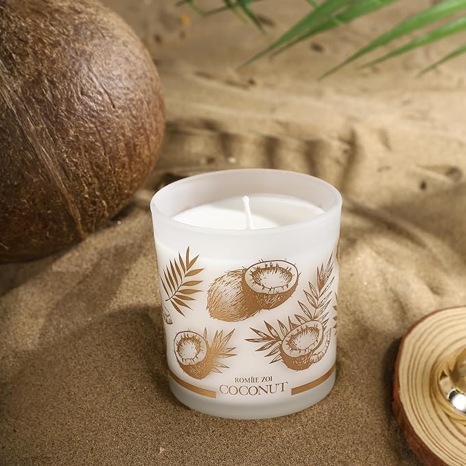 ROMIIE ZOI Scented Candle - Coconut - 6oz Aromatherapy Soy Wax Jar Candle for Home, Gifts for Women - 170g