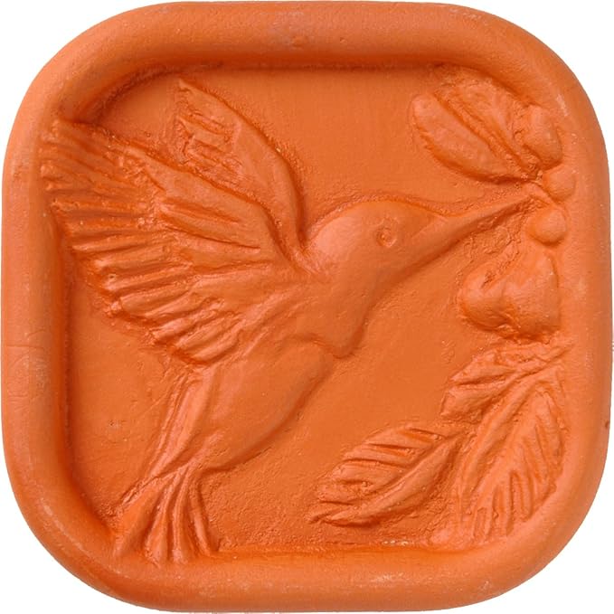 JBK Pottery Ceramic Clay Diffuser – Passive Aromatherapy Oil Diffuser for Essential Oils, Great Home Decor, Car & Office Desk, Patio Scent Warmer, Travel Size Gift, Small Mini Terracotta (Hummingbird)
