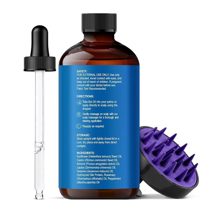 Botanic Hearth Hair Oil for Hair Growth | Strengthening Dry, Frizzy, Damaged Hair & Scalp Treatment | No Parabens or Harmful Sulfates | All Hair Types | Rosemary Castor Hair Oil - 4 Fl Oz