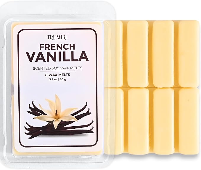 TRUMIRI French Vanilla Scented Wax Melts - Made with Non Toxic Soy Wax and Essential Oils - Long Lasting Strong Scent Pet Safe Candle Wax Cubes Tarts for Warmers - Fall Christmas
