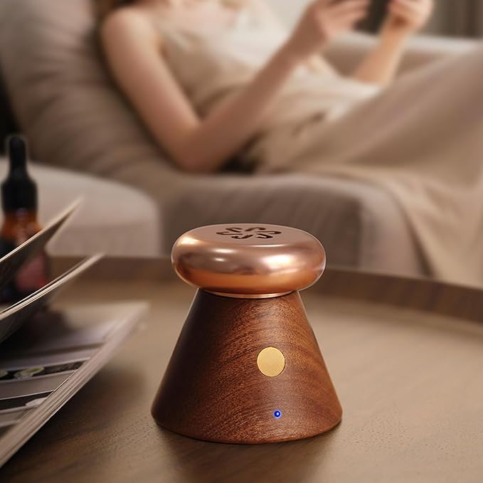 Zopsc Essential Oil Diffuser Premium Wooden Safe Automatic Shut Off Aromatherapy Diffuser for Bedroom,Office,Compact and Portable