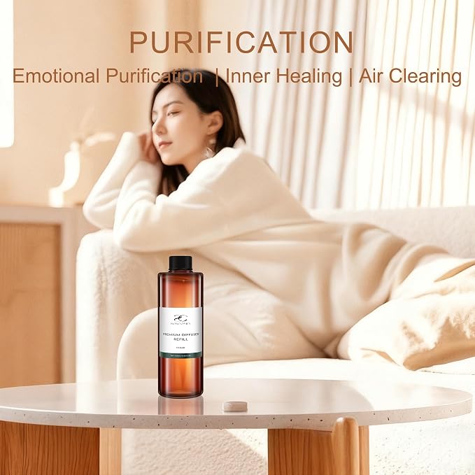 Diffuser Oil Refill, 250ml / 8.45 fl oz, Cedar - Reed & Aromatherapy Diffuser Oil, Long-Lasting Home Fragrance, Eucalyptus, Cedar & Sandalwood Notes