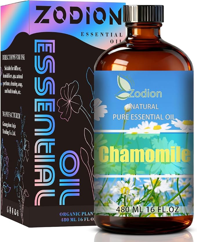 Chamomile Essential Oil - Chamomile Fragrance Oil for Diffuser, Massage, Humidifier, DIY Candle, Soap Making, Home, Bath, Yoga - 16 fl oz (480ml) - ZODION Essential Oils